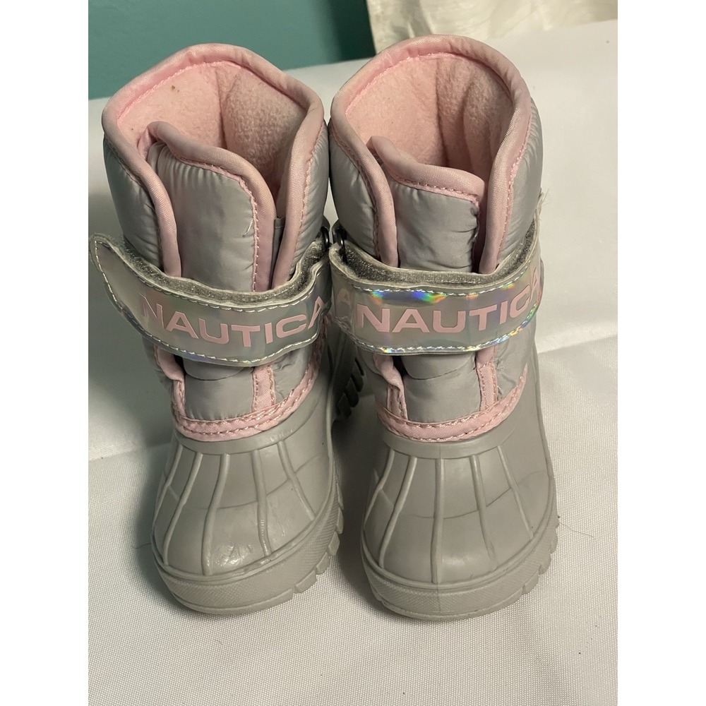 Nautica Pink Gray‎ Snow Boots Toddler 5 Bin4